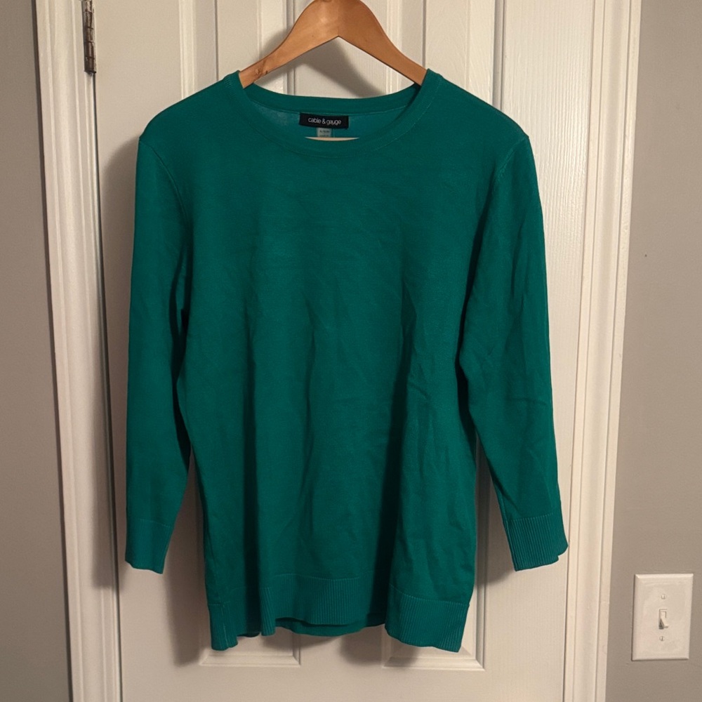 Cable & Gauge Teal Knit Top (R)